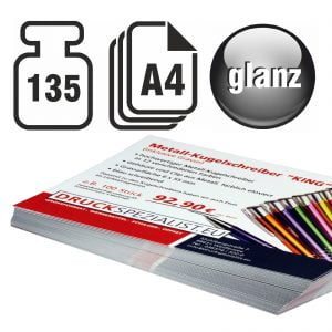 Flyer A4 135g beidseitig 4/4 glänzend