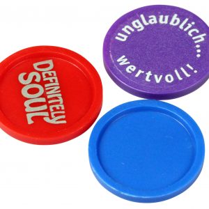 Einkaufswagenchips Einkaufschip Wertchip mit Druck Werbedruck Logo