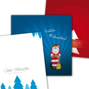 Weihnachtskarten 4/4-farbig mit Motivauswahl 210x105mm Klappkarte 350g
