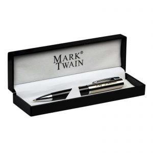 Kugelschreiber Mark Twain Chrissy Metall in Box mit Gravur Namen