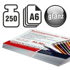Flyer A6 250g beidseitig 4/4 glänzend