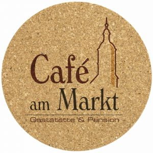 Untersetzer Kork bedruckt mit Motiv Text Logo Bierdeckel 1-farbig
