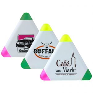Textmarker Werbeartikel 3 Farben mit Druck 4-farbig ab 25 Stück