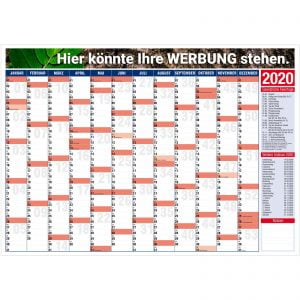 Wandkalender Jahresplaner 2020 A1 mit Druck Logo Werbung 4-farbig